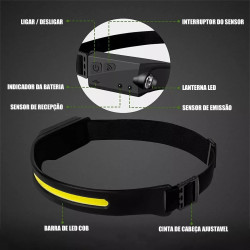 Linterna de frente recargable