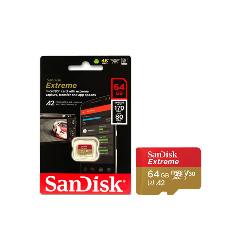 Tarjeta de memoria SanDisk Extreme con adaptador SD 64GB